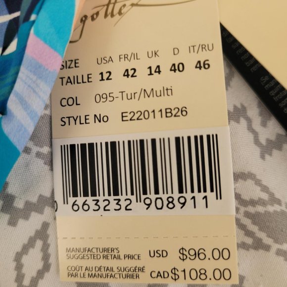 36. Profile by Gottex tankini top. Size 12. NWT - Picture 3 of 7